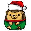 Hérisson avec pull de Noël