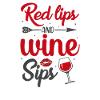 Red lips and wine