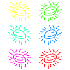 sun sticker yellow red