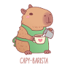 Cute Capybara Barista Preparing Coffee