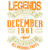 1961 Décembre Birthday Legend