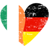 Irlande Allemagne Flag Heart