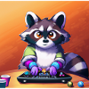 Racoon Playing Computer Games