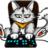 Cat Playing Computer Games Comic
