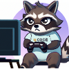 Racoon Playing Computer Games