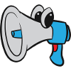 Megaphone / Megaphone - Blue with eyes
