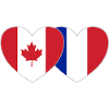 Canada France Flag Heart