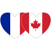France Canada Flag Heart