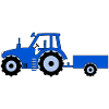 Tractor with trailer blue