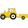 Tractor with trailer yellow