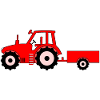 Tractor with trailer red