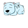 Eisbär mit Baby Eisbär