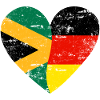 Jamaica Germany Flag Heart