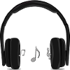 schwarzer Musikkopfhörer