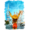 Lüneburg Illustration Frau Altstadt