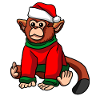 Affe mit Weihnachtsmütze Weihnachtskostüm