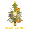 Merry Catmas Cats Christmas Tree