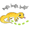 Leopard gecko with delicacies