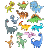 Many kawaii dinosaurs