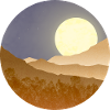 Moon in night landscape