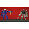 Silver and blue robots