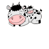 Mucca con la mucca del bambino