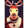 Reindeer Astronaut Future Sci-Fi Technology