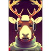 Reindeer Astronaut Future Sci-Fi Technology