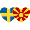 Sweden Macedonia Flag Heart