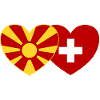 Macedonia Switzerland Flag Heart