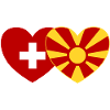 Switzerland Macedonia Flag Heart