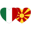 Italy Macedonia Flag Heart