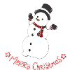 Cheerful snowman with scarf