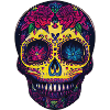 Sugar Skull Mask, Day of the Dead with Flowers