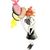 Ballonmädchen Aquarellfarben