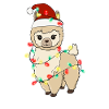 Llama with Christmas lights