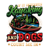 Kayak et chiens, pagaie.