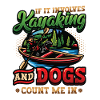 Kayak et chiens, pagaie.