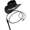 Cowboy hat and whip
