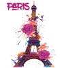 Paris-Roses-Eiffel Tower-Souvenir-France-French