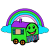 Happy Trailer Hut Rainbow Fantasy