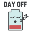 Day off, low battery icon