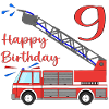 Fire engine Happy Birthday 9