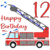 Fire engine Happy Birthday 12