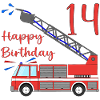 Fire engine Happy Birthday 14