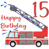 Fire engine Happy Birthday 15