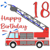 Fire engine Happy Birthday 18
