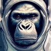 Astronaut monkey, with spacesuit