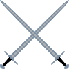 Crossed swords.