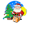 Weihnachtsmann mit Sack voller Geschenke